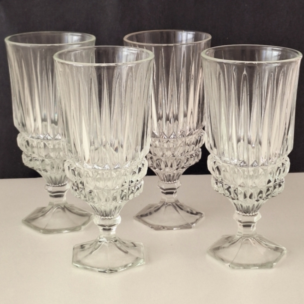 Fostoria Heritage water goblets - Set of 4 - vintage